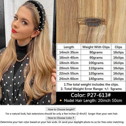 MRSHAIR Clip in Hair Extension Human Hair Real Natural Clip in Hair Extension Double Weft Full Head 7PCS Clip Ins For Add Volume - Property & Safety Tradings