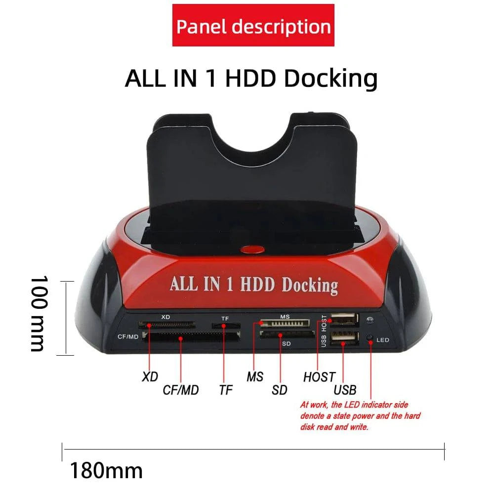 USB To 2.5 3.5 Inch SATA IDE ATA SSD HDD Docking Station Hard Drive Enclosure Dual Slots External Hd Case Hard Disk Box Externo - Property & Safety Tradings