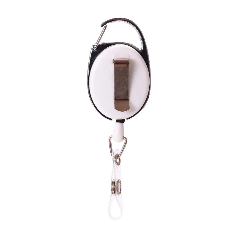 1pc Retractable Pull Key Ring ID Badge Holder Name Tag Card Holder Recoil Reel Belt Clip Gift Office Supplies - PST PS Tradings