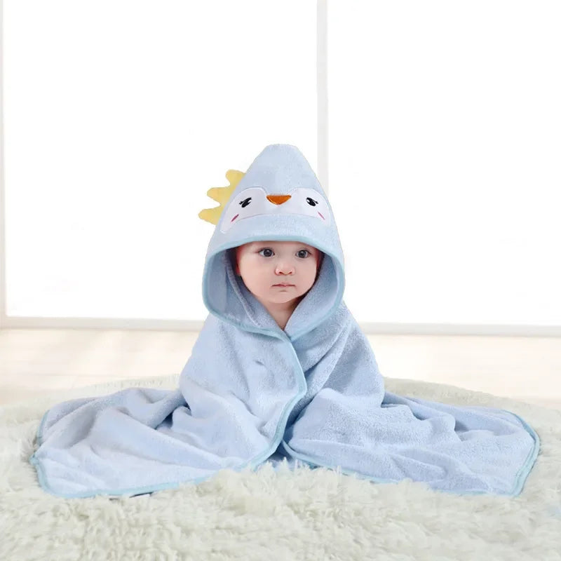 Cartoon Animal Baby Bath Towel Newborn Girl Boy Wrap Blanket Absorbent Baby Bathrobe Hooded Coral Fleece Bath Towels 0-12 Months - PST PS Tradings