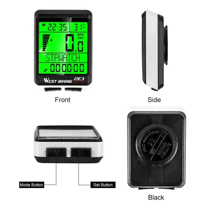 WEST BIKING 2.8 inch Bicycle Computer Large Screen Speedometer Wireless Wired Waterproof Sensor Cycling Odometer Bike Computer - PST PS Tradings