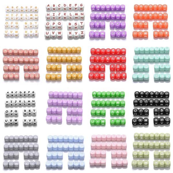 26Pcs Silicone English Letter Beads 12mm Alphabet Silicone Chewing Bead for Pacifier Clip Chain Teether Accessories BPA Free - PST PS Tradings