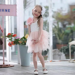 Summer Lace Girls Dress Gauze Kids Princess Dresses for Girl Vest Dress Party Dress Baby Clothes E16900 - PST PS Tradings