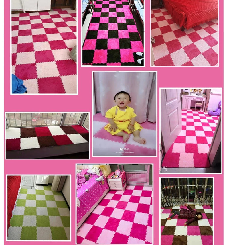 5/10/20 Pcs DIY 30*30*1.1-1.2cm Thick Living Room Bedroom  Kids Room Soft Carpet Magic Patchwork Jigsaw Splice Baby Climbing Mat