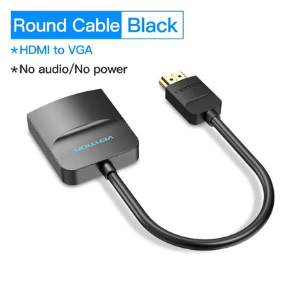 Vention HDMI to VGA Adapter HDMI Male to VGA Felame HD 1080P Audio Cable Converter With 3.5 Jack for PS4 Laptop PC Box Projector - Property & Safety Tradings