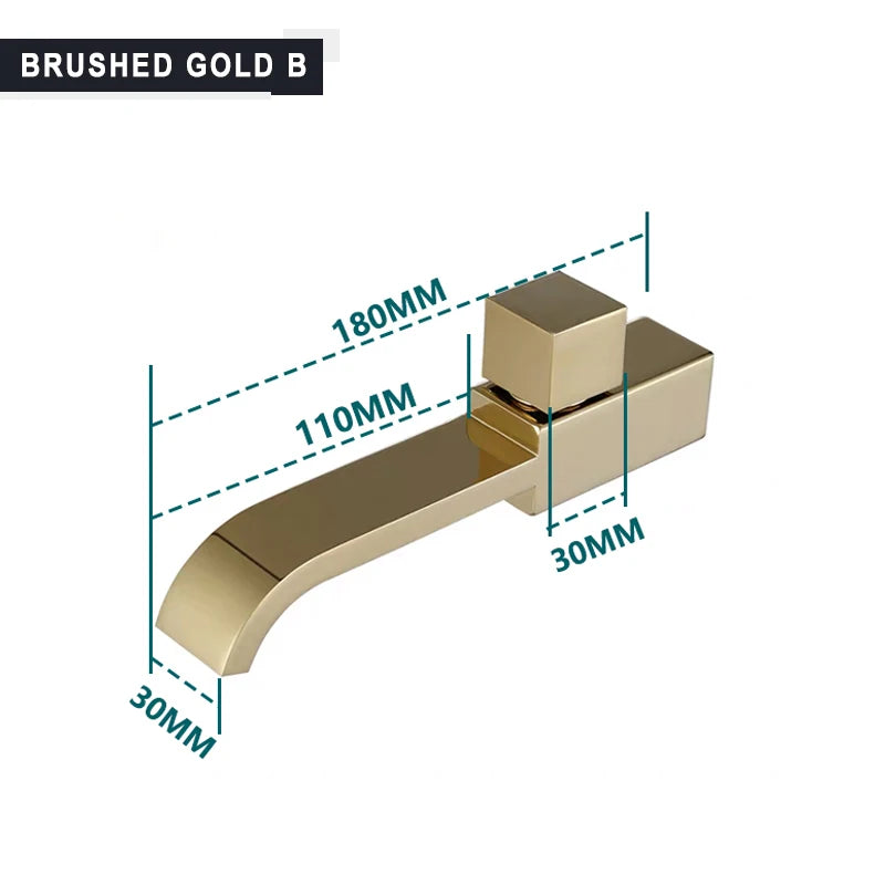 Verborgen Kaltem Leitungs In Wand Becken Wasserhahn Gebürstet Gold Schwarz Chrom Grau Wand Mount Becken Auslauf Einzigen Kalten Wasser Toilette wasserhahn