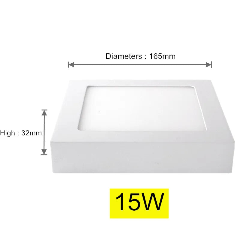 Oberfläche LED Quadratische Decken Licht 9W 15W 25W LED-Panel Licht Unten Licht mit fahrer AC85-265V AC110V/220V LED Innen Licht