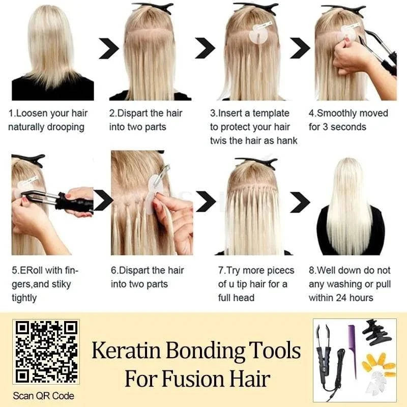 U Tip Fusion Hair Extensions Blonde Natural Real Human Hair Extensions 1.5cm Keratin Hair Capsules 50pcs 30g 40g 50g 12-24inch - PST PS Tradings