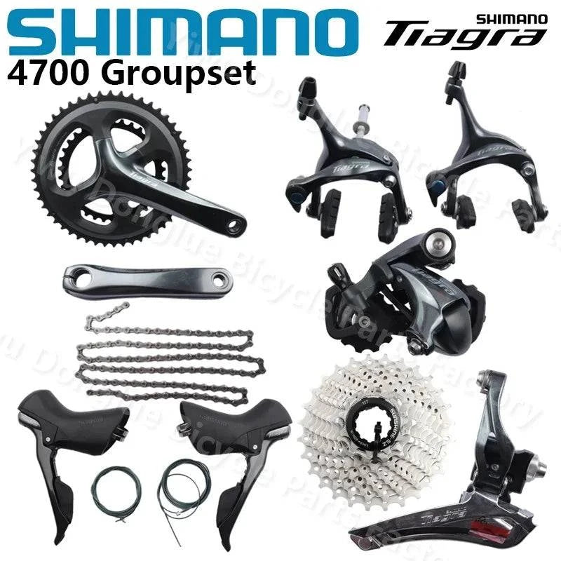 Shimano Tiagra 4700 Road Full Groupset Group 2x10 Speed Sunshine 10s Cassette 165mm/170mm/175mm Crankset Shifters 2x10s Groupset - Property & Safety Tradings