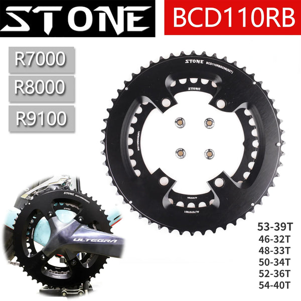 Stone Double Bicycle Chainring 5236T 5339T 5440T 5034t 48 33T  4632T BCD110 9-11 Speed For Shimano 105 R7000 UT R8000 DA R9100 - PST PS Tradings