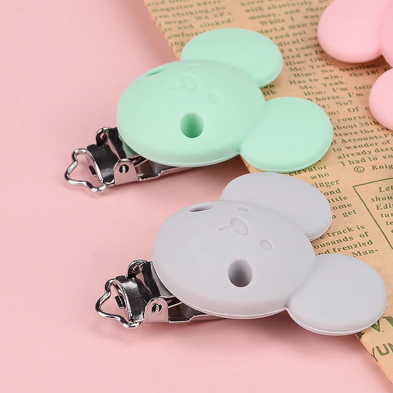 2PCS Lofca Silicone Clips Round Shaped Baby Pacifier Round Clips BPA Free DIY Pacifier for Chain Nursing Teething - PST PS Tradings