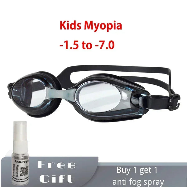 Kids Myopia Swimming Goggles for Boys Girls Ages 4-14 (Approximate) with Anti-fog Spray Swim Glasses  Eyewear - PST PS Tradings