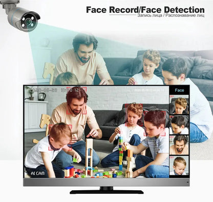 Techage 8CH HD 4MP POE NVR Kit CCTV Security System H.265 Face Detect Outdoor Two-way Audio IP Camera P2P Video Surveillance Set - Property & Safety Tradings