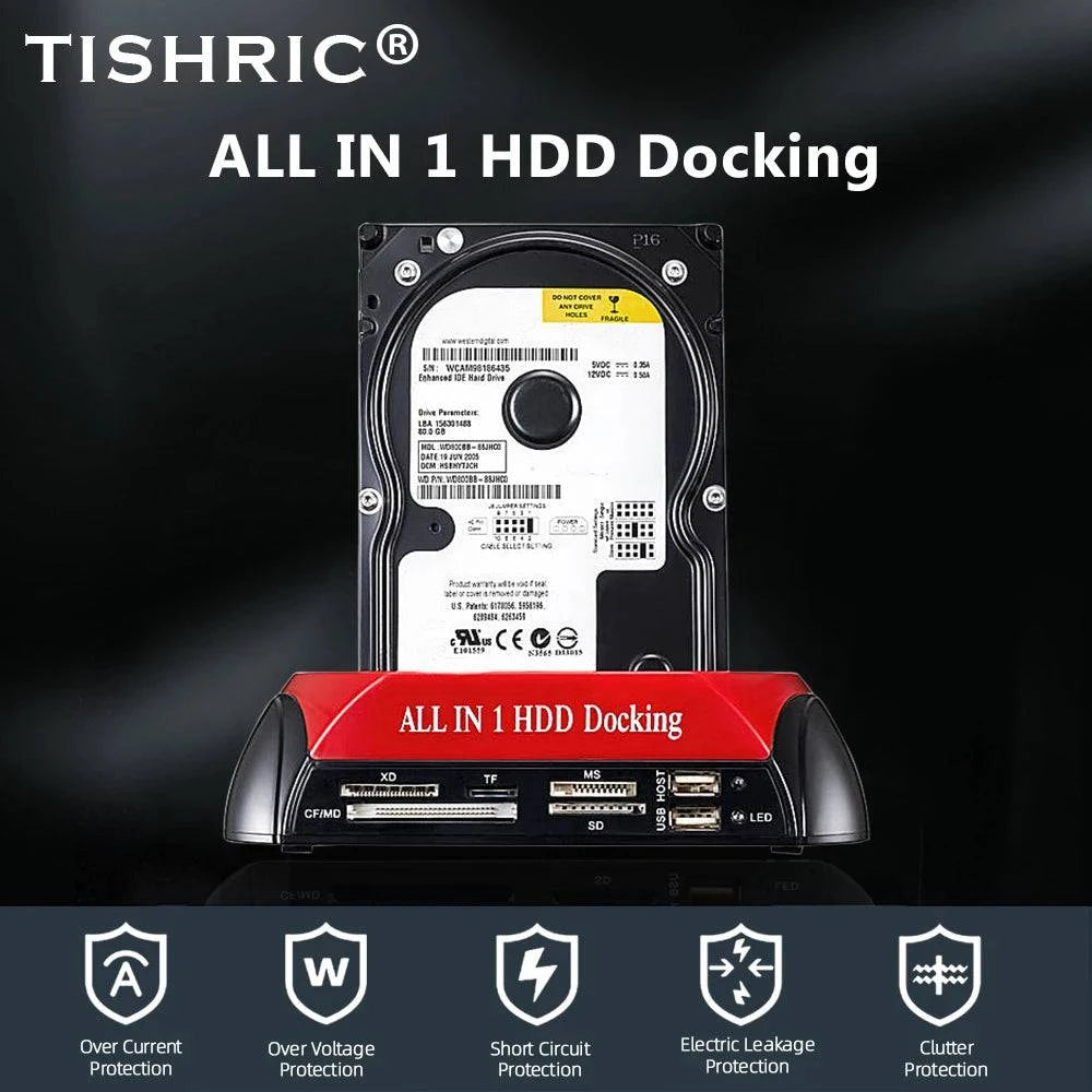 TISHRIC IDE SATA Dual All In 1 Hd/HDD Dock/Docking Station Hard Disk/Drive Hdd 2.5 3.5 Reader Usb EU External Box Enclosure Case - Property & Safety Tradings