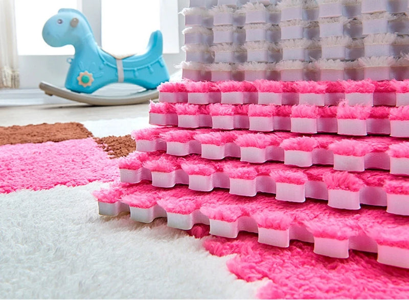 5/10/20 Pcs DIY 30*30*1.1-1.2cm Thick Living Room Bedroom  Kids Room Soft Carpet Magic Patchwork Jigsaw Splice Baby Climbing Mat