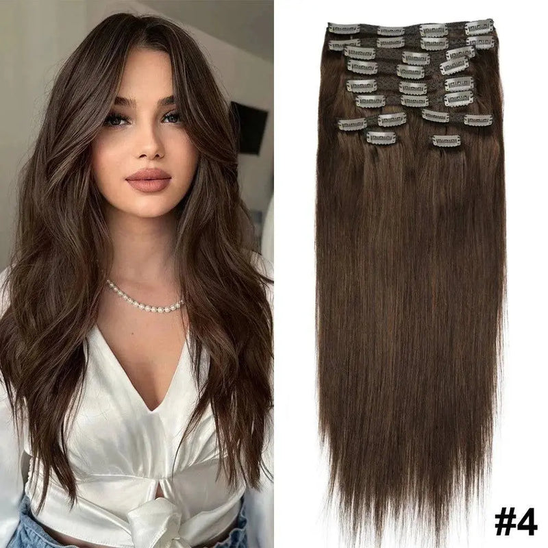 Doreen 160G 200G 240G Volume Series Brazilian Machine Remy Straight Clip In Human Hair Extensions  Full Head 10Pcs 16 to 24 Inch - Property & Safety Tradings