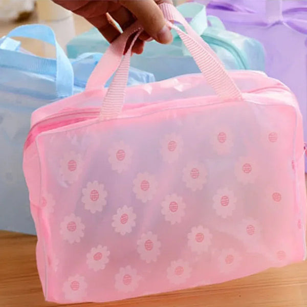 5 Colors Make Up Organizer Bag Toiletry Bathing Storage Bag Women Waterproof Transparent Floral PVC Travel Cosmetic Bag - PST PS Tradings