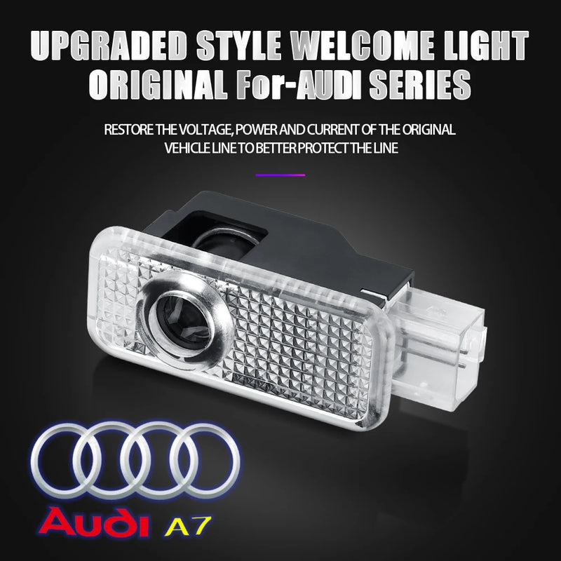 For Audi A3 8V 8P A6L A5 A7 Q3 Q5 Q7 A4 B5 B6 B7 B8 A1 RS TT S3 S6 Sline Quattro Car Door HD Welcome Light Laser Projector Lamp - PST PS Tradings