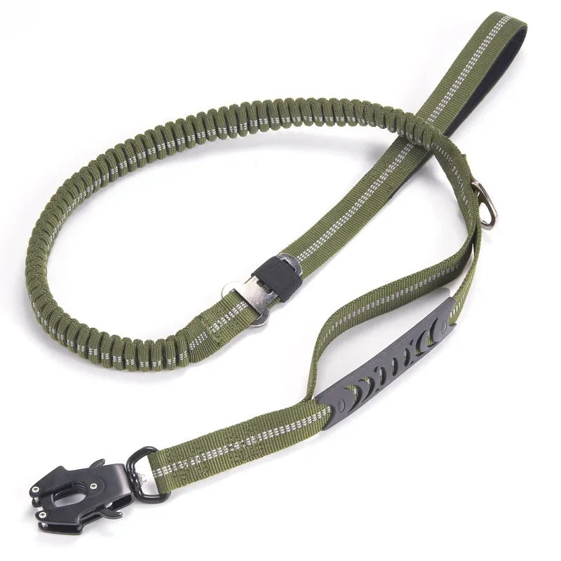 Reflective Shock Absorbing Pet Leashes with Car Seatbelt for Large Dogs Heavy Duty Tactical Bungee Dog Leash No Pull Dog Leash - PST PS Tradings