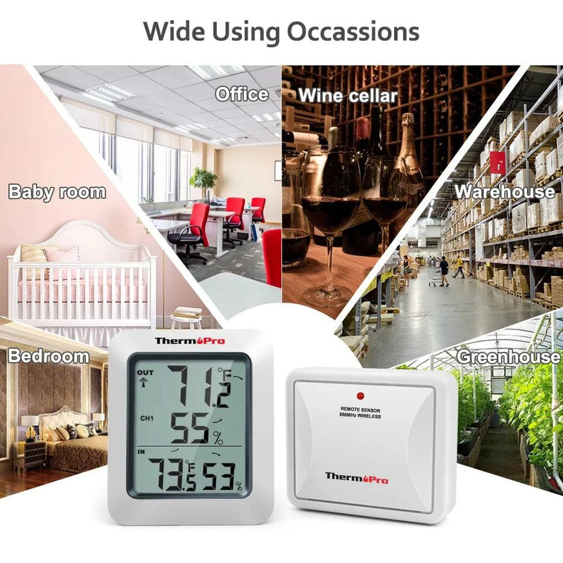 ThermoPro TP60C 60M Wireless Digital Indoor Outdoor Thermometer Hygrometer Weather Station For Home - Property & Safety Tradings