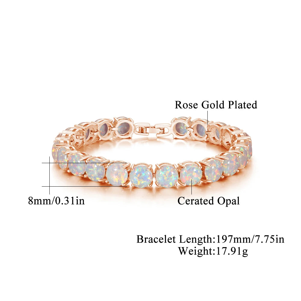 Cineily White Fire Opal Stein Kettenglied Armband & Armreifen versilbert Luxus größere Boho Bohemia Sommers chmuck Geschenke für Frauen