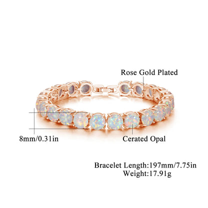 Cineily White Fire Opal Stein Kettenglied Armband & Armreifen versilbert Luxus größere Boho Bohemia Sommers chmuck Geschenke für Frauen