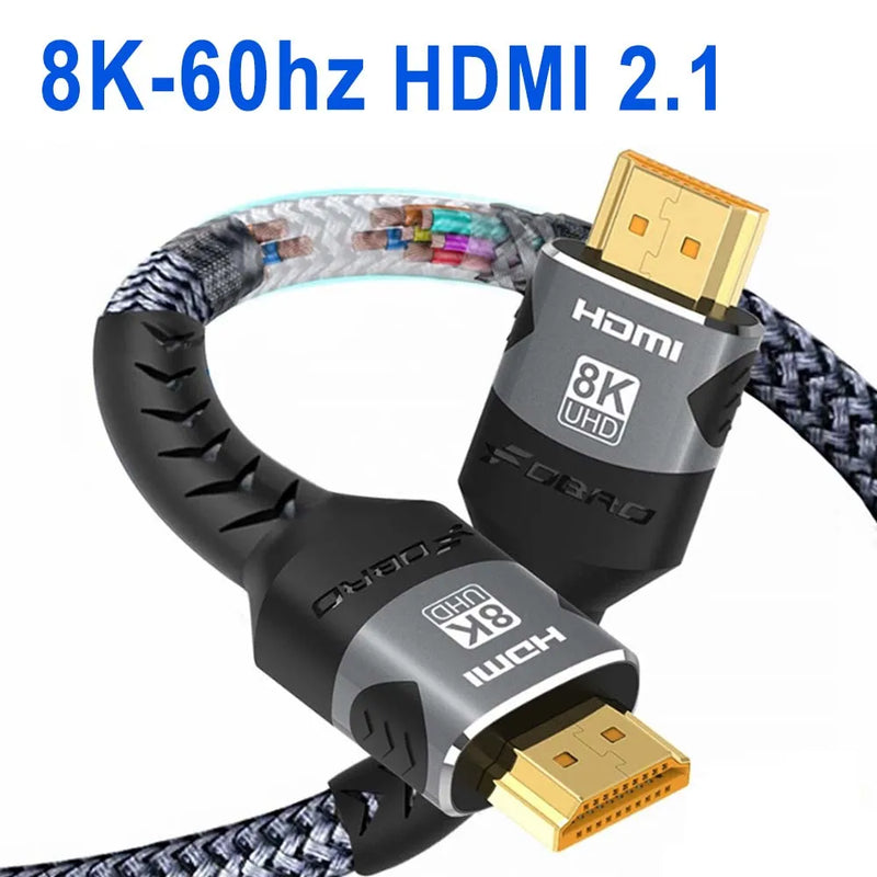 8k HDMI-Kabel HDMI 2,1 48 Gbit/s 10 Fuß/3m, Hochgeschwindigkeits-HDMI-geflochtene Cord-8K @ 60Hz 4k @ 120Hz dts: x, HDCP 2,2 & 2.3, hdr 10 für laptop/ps5