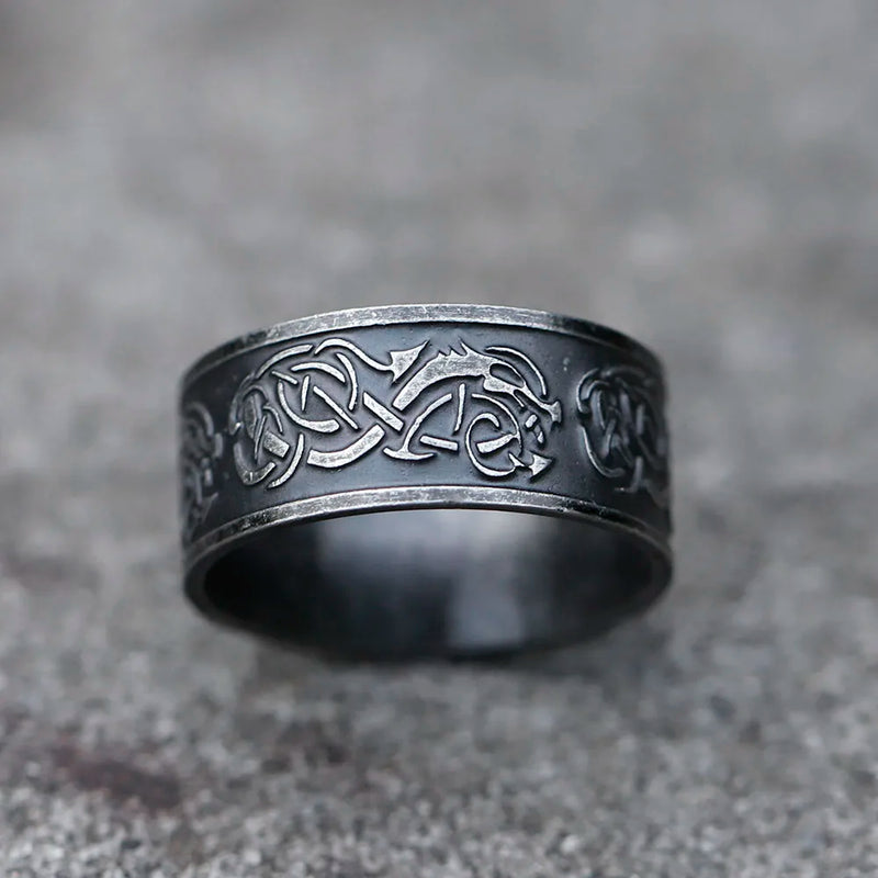 2023 NEW Wholesale 316L Stainless steel Odin Norse Viking Amulet dragon Men Ring Fashion Jewelry for Gift free shipping - PST PS Tradings