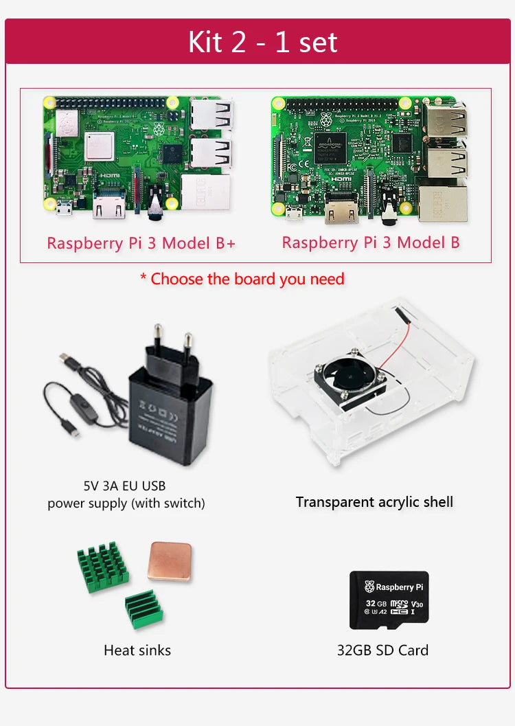 Original Raspberry Pi 3 Model B /3B+ Plus BCM2837 1.2G ,Raspberry Pi 3 B+ with 2.4G & 5G WIFI 4.2 Bluetooth and PoE