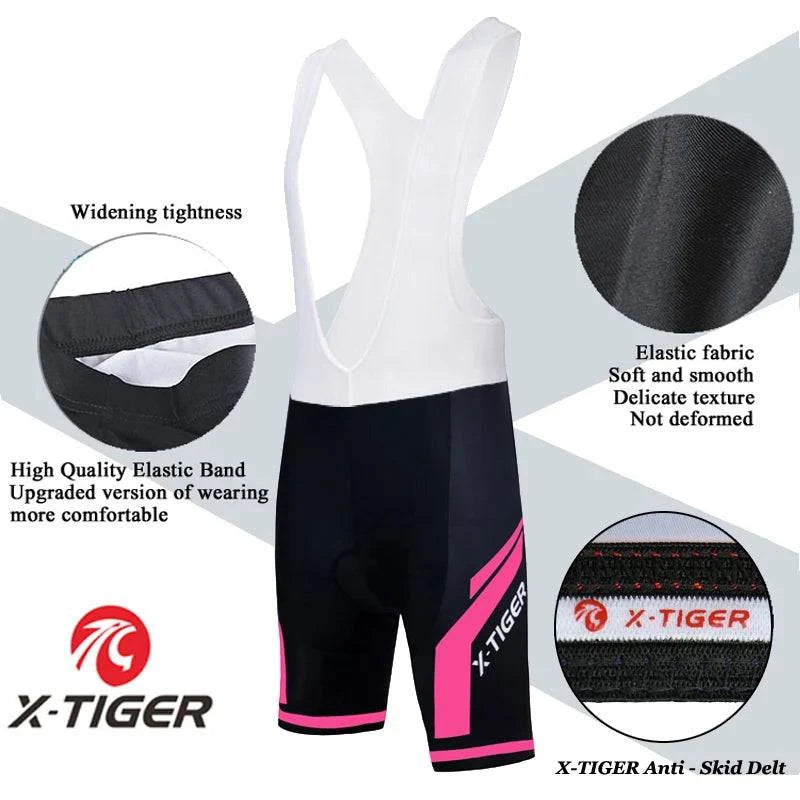 X-Tiger Women's Cycling Jersey Set Summer Anti-UV Cycling Bicycle Clothing Quick-Dry Mountain Female Bike Clothes Cycling Set - Property & Safety Tradings