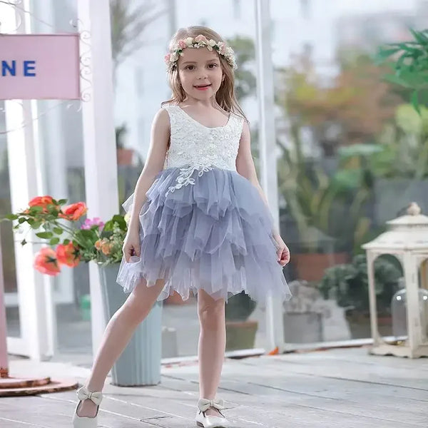 Summer Lace Girls Dress Gauze Kids Princess Dresses for Girl Vest Dress Party Dress Baby Clothes E16900 - PST PS Tradings