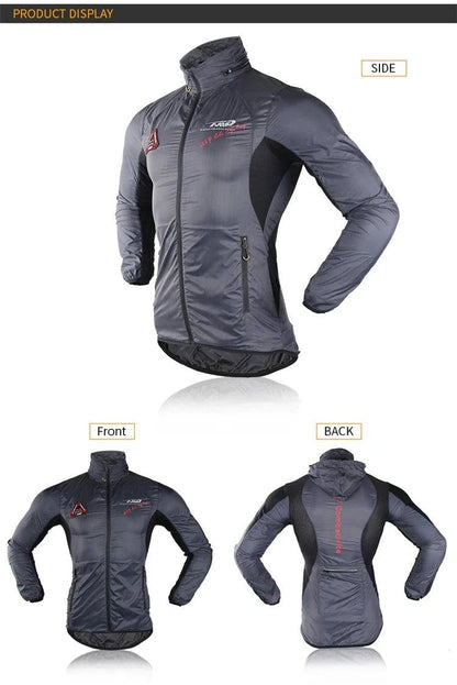 Ultra-light Hooded Bicycle Jacket Bike Windproof Coat Road MTB Cycling Wind Coat Long Sleeve Clothing Quick Dry Thin Jackets - Property & Safety Tradings