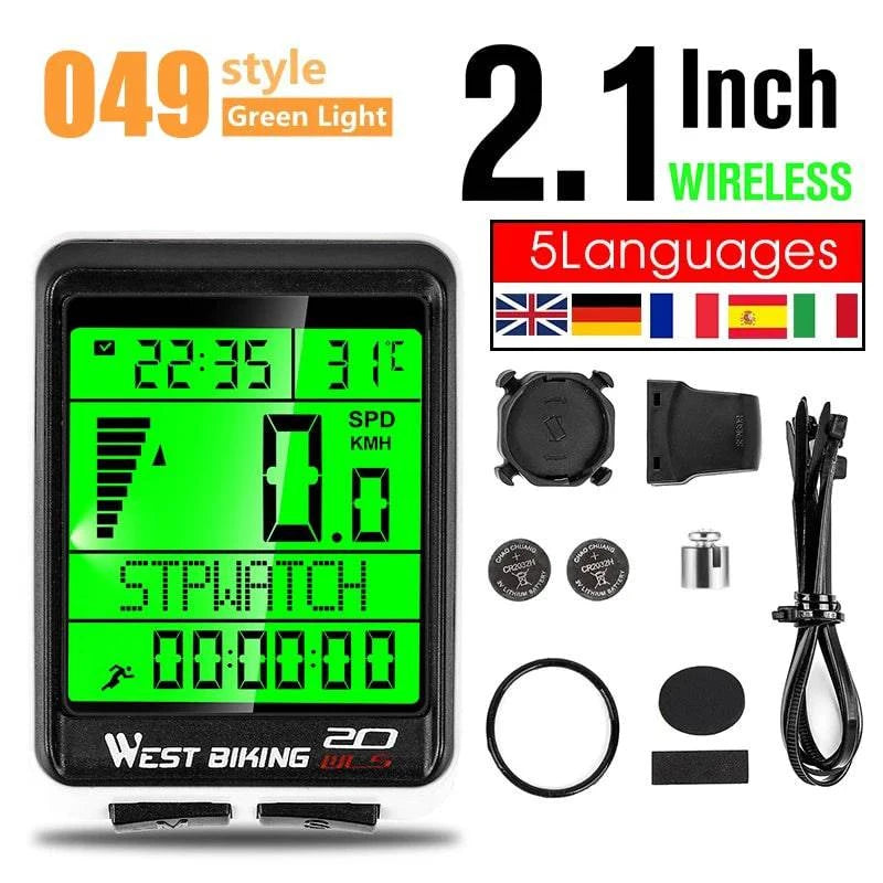 WEST BIKING 2.8 inch Bicycle Computer Large Screen Speedometer Wireless Wired Waterproof Sensor Cycling Odometer Bike Computer - Property & Safety Tradings