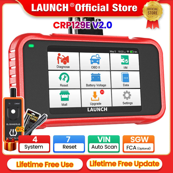 LAUNCH X431 CRP129E / CRP129E V2.0 Car OBD2 Diagnostic Tools ENG ABS SRS AT Oil SAS EPB TPMS DPF Reset Auto Scanner Free Update - PST PS Tradings