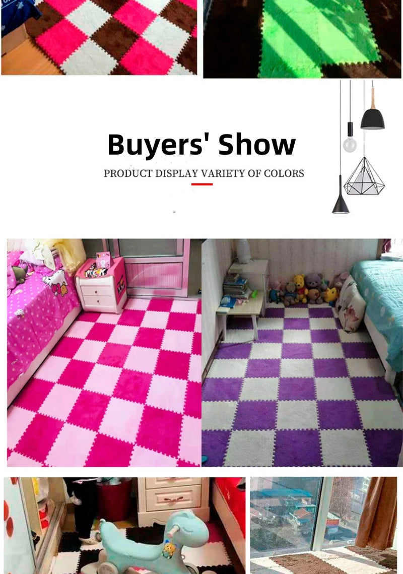 5/10/20 Pcs DIY 30*30*1.1-1.2cm Thick Living Room Bedroom  Kids Room Soft Carpet Magic Patchwork Jigsaw Splice Baby Climbing Mat