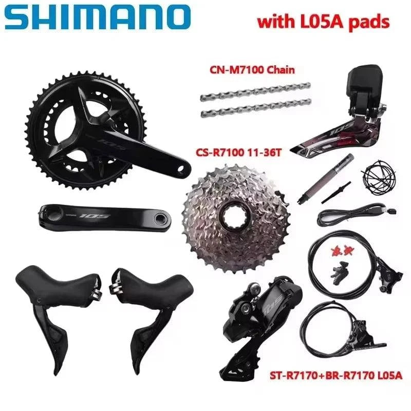 Shimano 105 Di2 R7170 R7100 2x12Speed Crank 170mm/172.5mm R7150 Rear Derailleur R7100 11-36T/11-34T Cassette Road Bike Groupset - Property & Safety Tradings