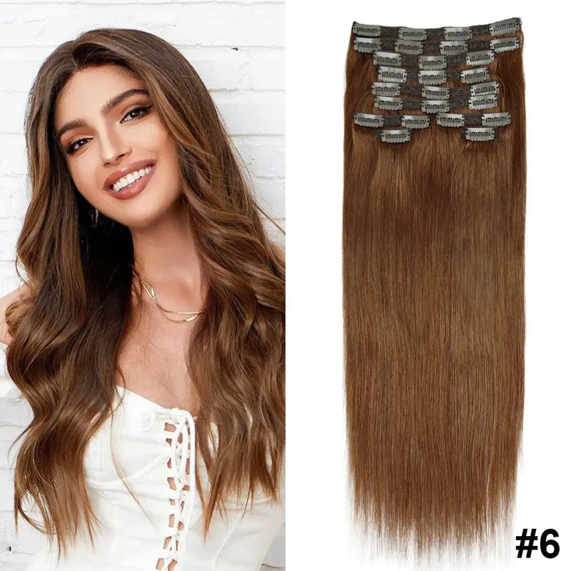 Doreen 160G 200G 240G Volume Series Brazilian Machine Remy Straight Clip In Human Hair Extensions  Full Head 10Pcs 16 to 24 Inch - Property & Safety Tradings