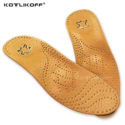 KOTLIKOFF High Quality Leather Orthotics Insole For Flat Foot Arch Support 25mm Orthopedic Silicone Insoles For Men And Women - Property & Safety Tradings