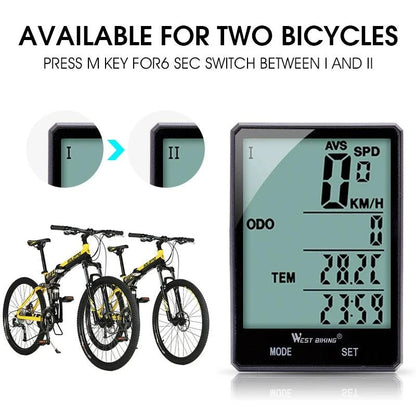 WEST BIKING 2.8 inch Bicycle Computer Large Screen Speedometer Wireless Wired Waterproof Sensor Cycling Odometer Bike Computer - Property & Safety Tradings