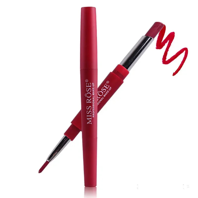 8 farbe Doppel-ende Lip Make-Up Lippenstift Bleistift Wasserdichte Langlebige Farbton Sexy Red Lip Stick Schönheit Matte Liner stift Lippenstift