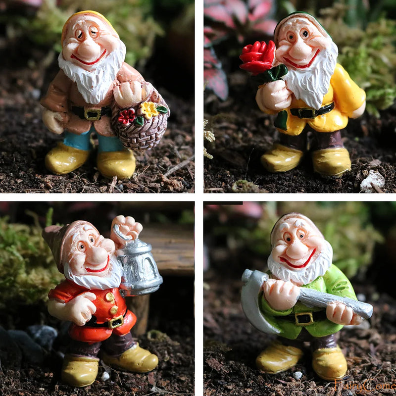 Miniature Fairy Garden Gnomes Figurines Set Resin Animals Mini Small Funny Dwarf Decorations Statues Ornaments Collection Indoor - PST PS Tradings