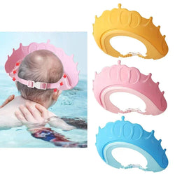 Shampoo Hat Children's Bath Hat Crown, Infant Shampoo Hat Waterproof and Adjustable Silicone Ear Protector Baby Tool - PST PS Tradings