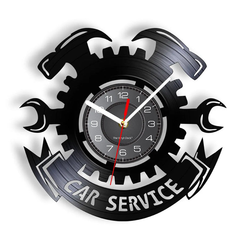 Auto Repair Shop Wall Sign Decorative Modern Wall Clock Car Mechanic Service Workshop Vinyl Record Clock  Garage Repairman Gift - Property & Safety Tradings