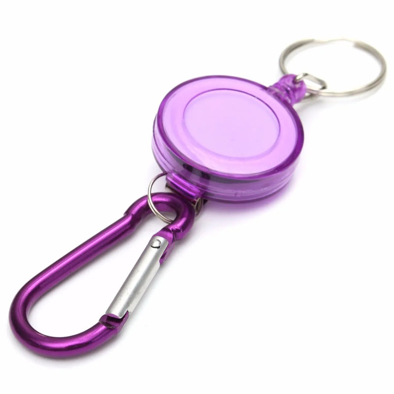 1pc Retractable Pull Key Ring ID Badge Holder Name Tag Card Holder Recoil Reel Belt Clip Gift Office Supplies - PST PS Tradings