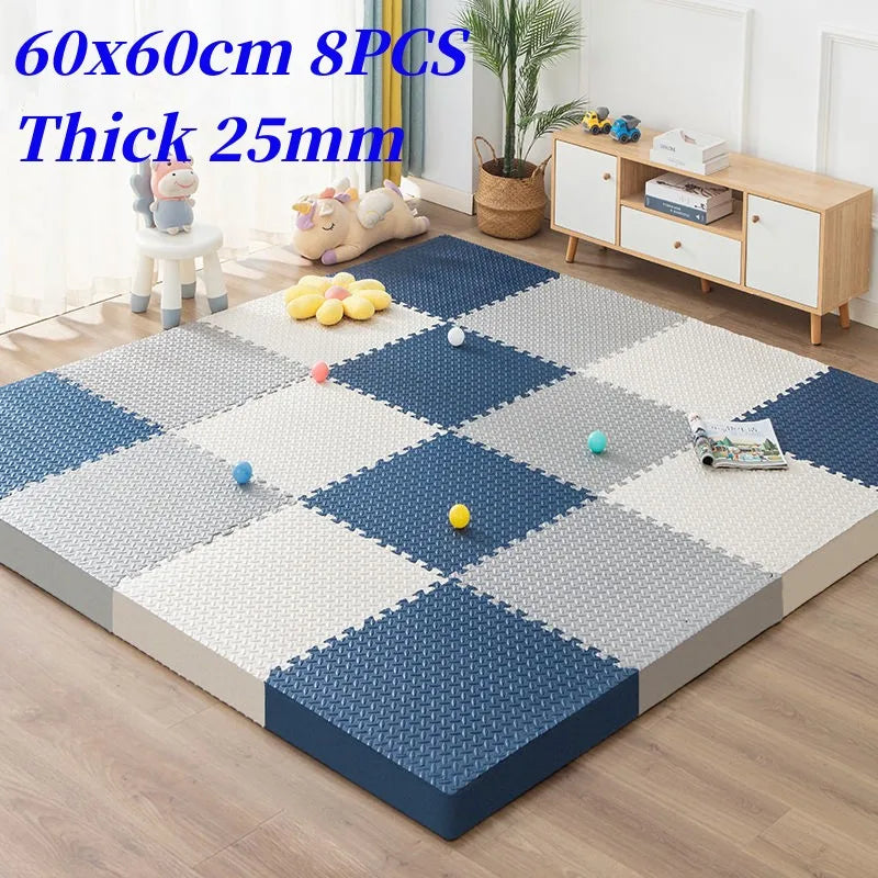 Foot Mat 60x60cm Floor Noise Mat 8PCS Thick 2.5cm Tatame Baby Play Mat Activities Mat for Baby Folding Carpet Game Puzzle Mat - PST PS Tradings