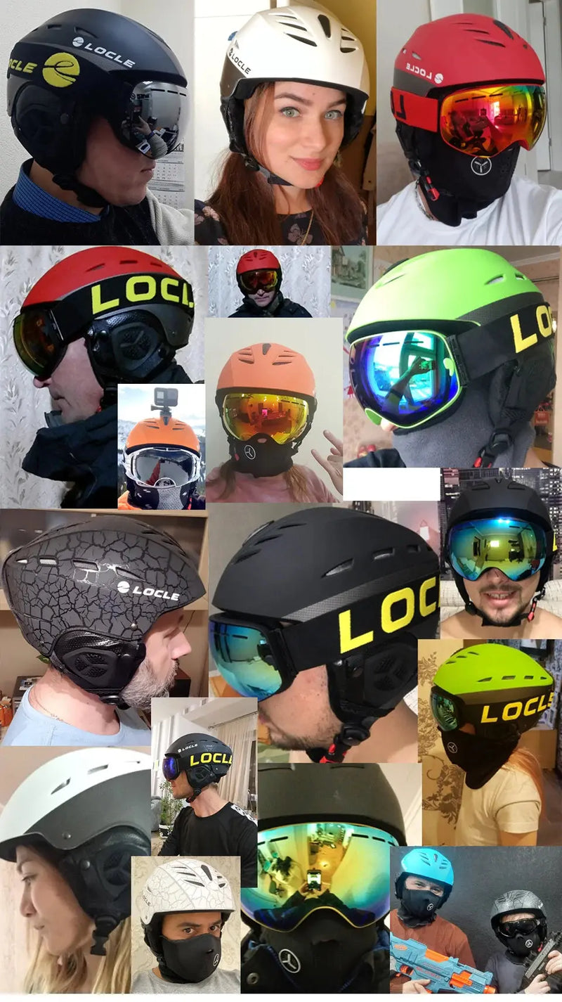 LOCLE Professional Skiing Helmet Men Women Children Ski Helmet Snow Skating Snowboard Snowmobile Skateboard Helmet Size 52-61cm - Property & Safety Tradings