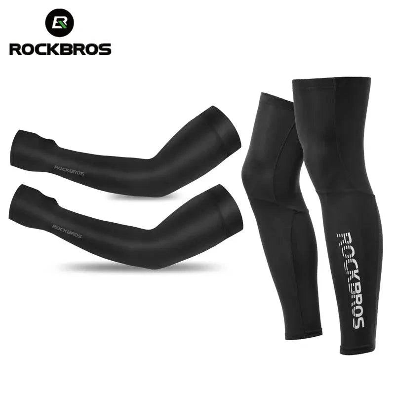 ROCKBROS Suncreen Camping Arm Sleeve Cycling Basketball Arm Warmer Sleeves UV Protect Men Sports Safety Gear Leg Warmers Cover - PST PS Tradings