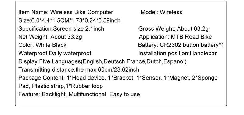 WEST BIKING 2.8 inch Bicycle Computer Large Screen Speedometer Wireless Wired Waterproof Sensor Cycling Odometer Bike Computer - Property & Safety Tradings