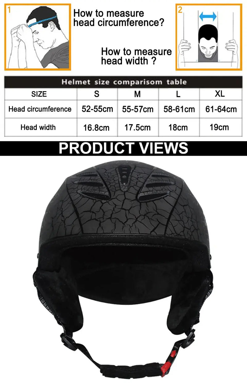 LOCLE Professional Skiing Helmet Men Women Children Ski Helmet Snow Skating Snowboard Snowmobile Skateboard Helmet Size 52-61cm - Property & Safety Tradings