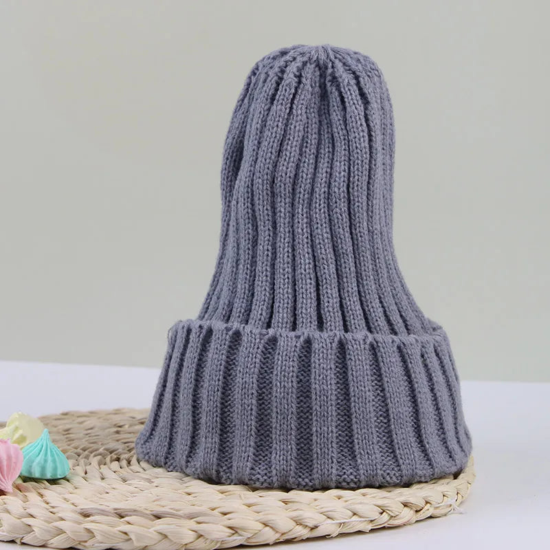 Solid Color Knitted Baby Beanie Winter Spring Warm Crochet Boys Girls Hat Toddler Kids Cap Baby Bonnet Hat - PST PS Tradings